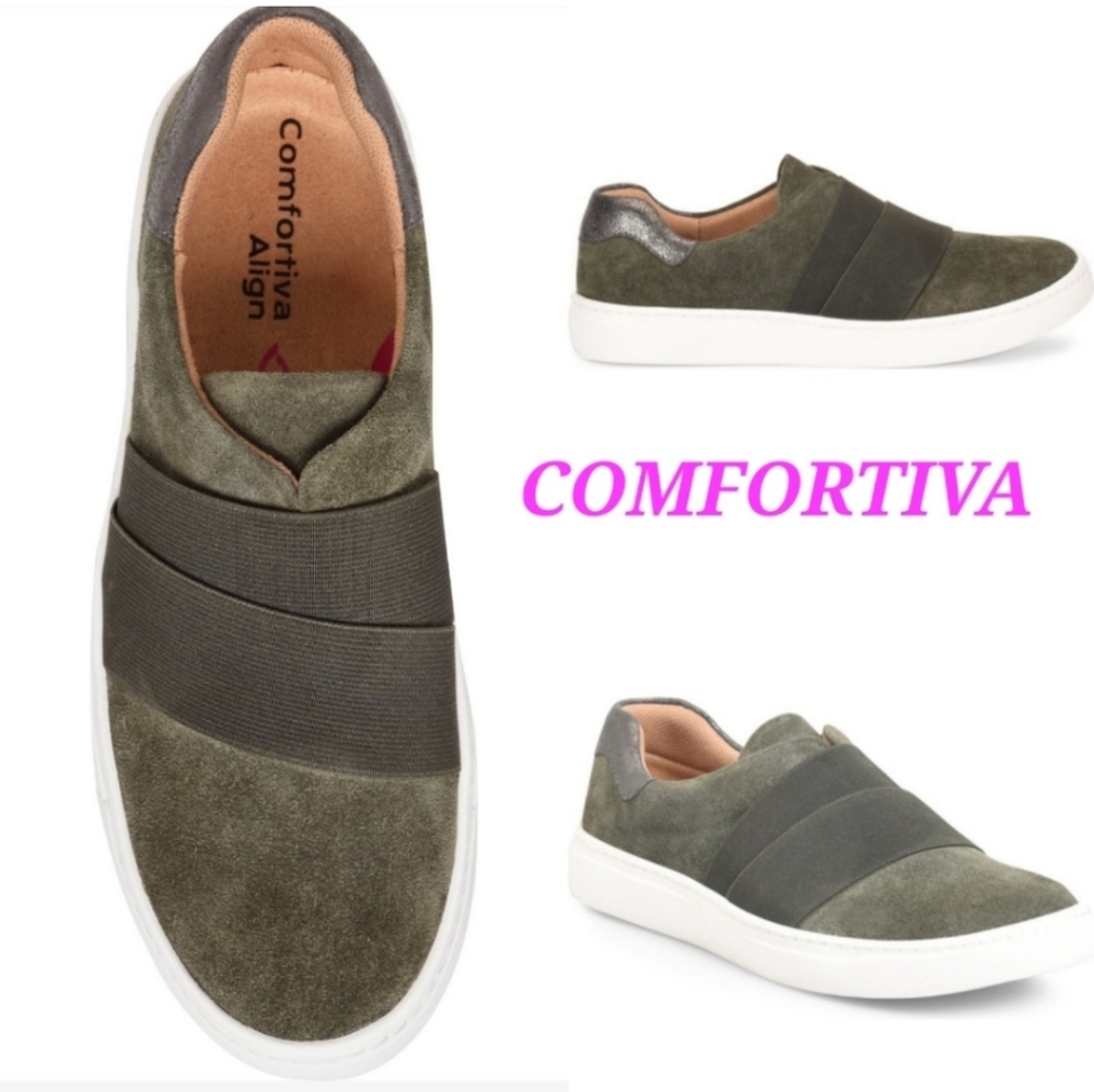 COMFORTIVA Tamyra Slip-On Suede Sneaker Flat Shoes
